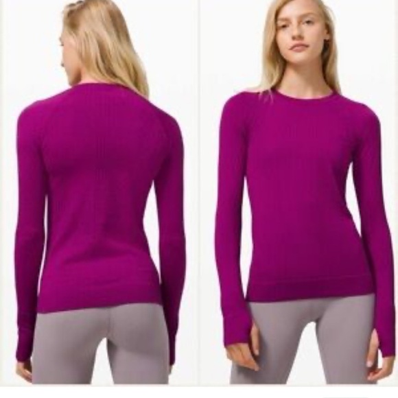 NWT Lululemon Rest Less Pullover Aerial Deep Fuschia Highlight Purple Sz 4 Gym - Picture 1 of 9